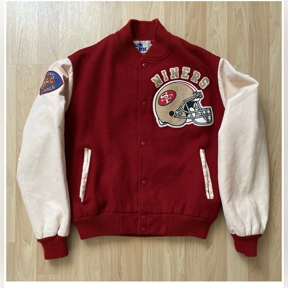 Vintage Chalk Line San Francisco 49ers Wool and Vinyl Varsity Jacket
